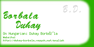 borbala duhay business card